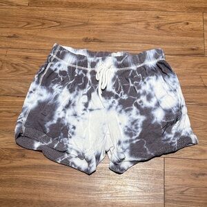 PINK Victoria's Secret Black and White Tie-Dye Athletic Shorts